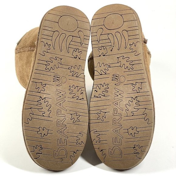 Women’s Bearpaw Emma Short Boots Size 7 Suede Upper Sheepskin Wool Lined Pull On - Picture 13 of 14